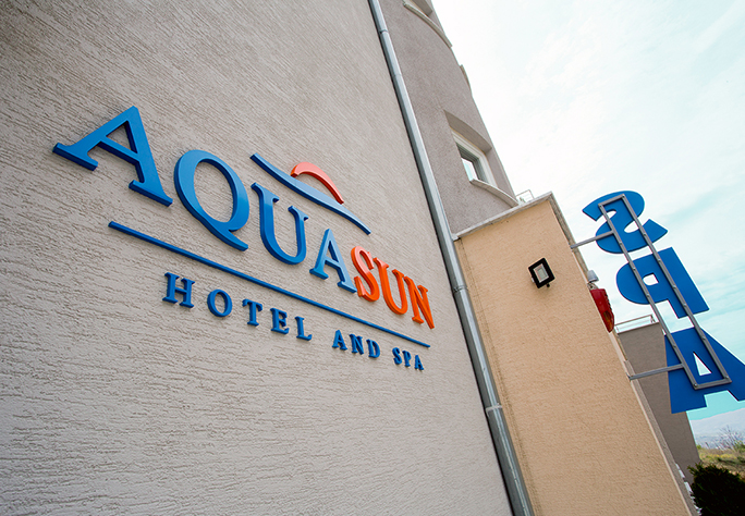 Екстериорно 3D брандиране на AquaSun Hotel and Spa